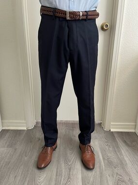 H&M Men's Navy Dress Pants - Hemmed